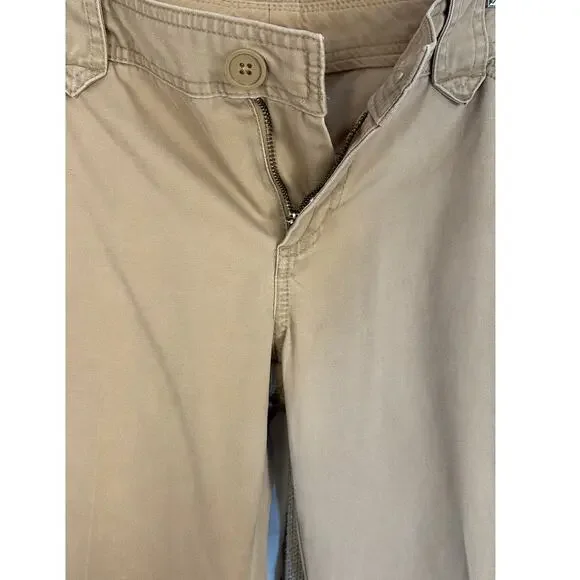 Gap Women's Sz 8R 100% Cotton Straight Leg Utility Flap Pocket Khaki Pants #0403 - Picture 2 of 11